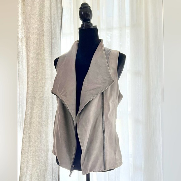 Lambskin Leather Zip Up Vest DKNY Small - Picture 2 of 10